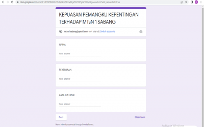 KEPUASAN PEMANGKU KEPENTINGAN TERHADAP MTsN 1 SABANG